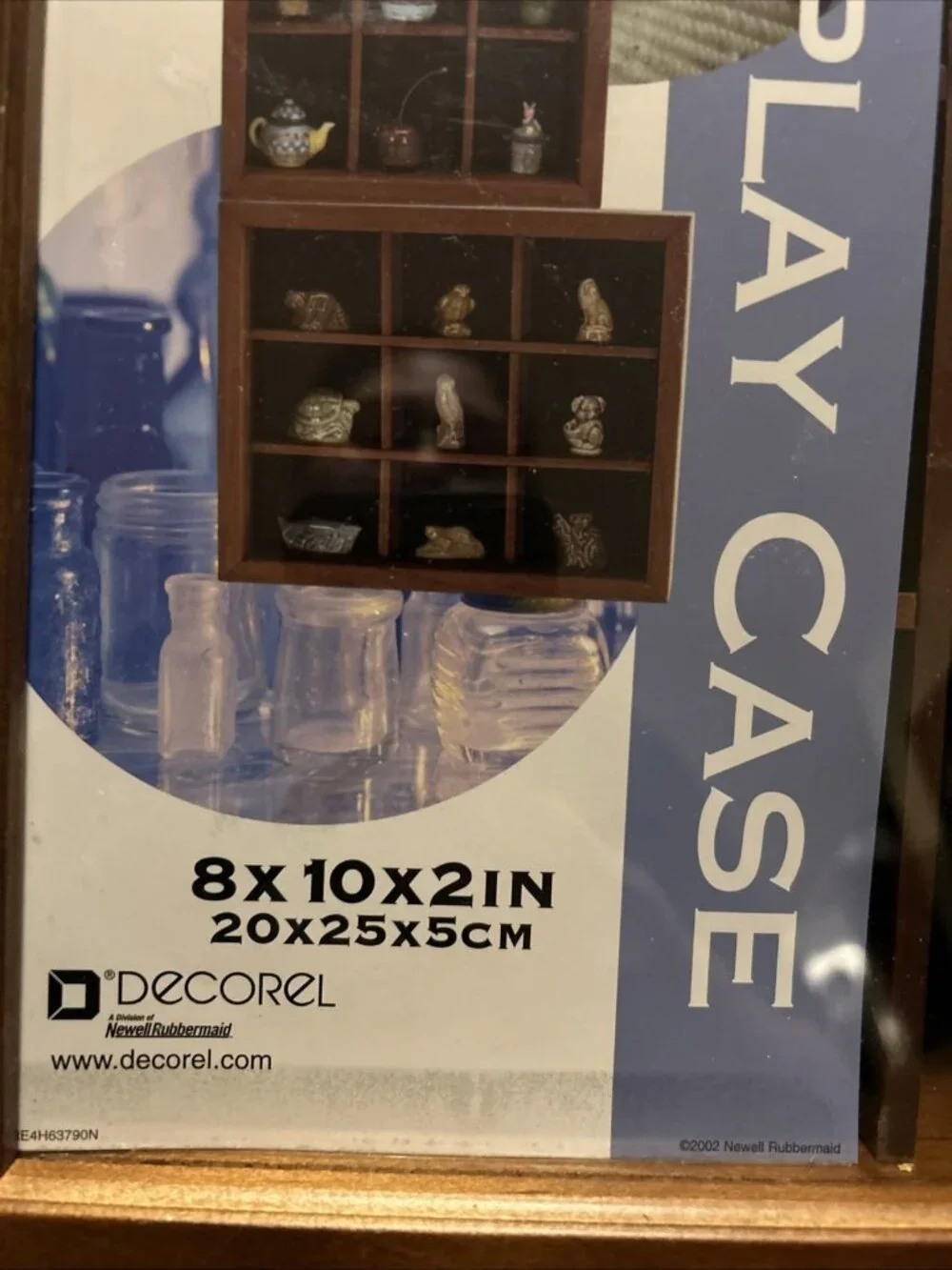 Decorel rubbermade Acrylic Cover & Wood Display Case Frame 8” X 10” X 2” New